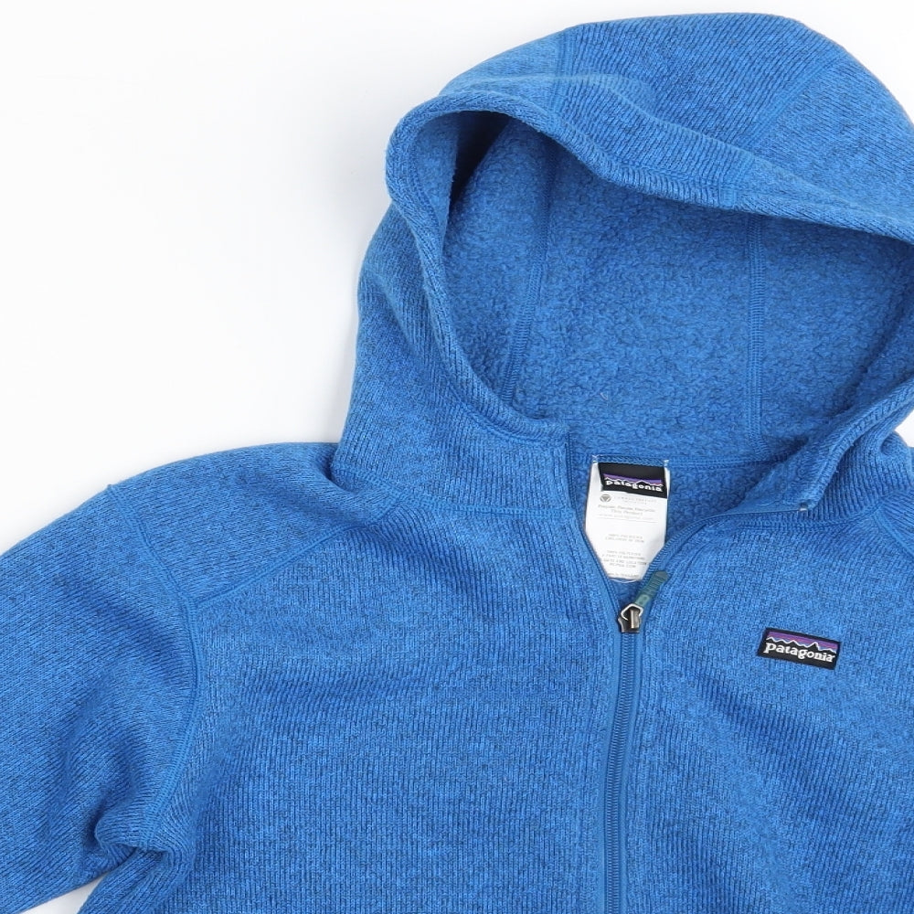 Patagonia Girls Blue   Full Zip Hoodie Size 8 Years