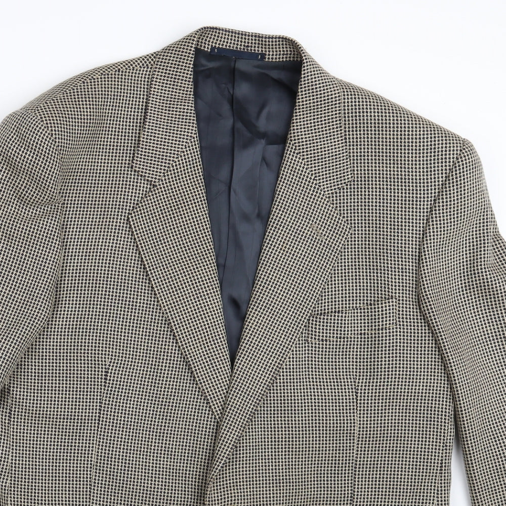 Jaeger Mens Gold Check  Jacket Blazer Size 52