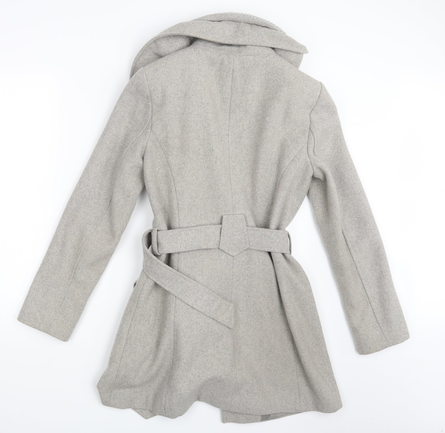 Warehouse Womens Grey   Overcoat Coat Size 10