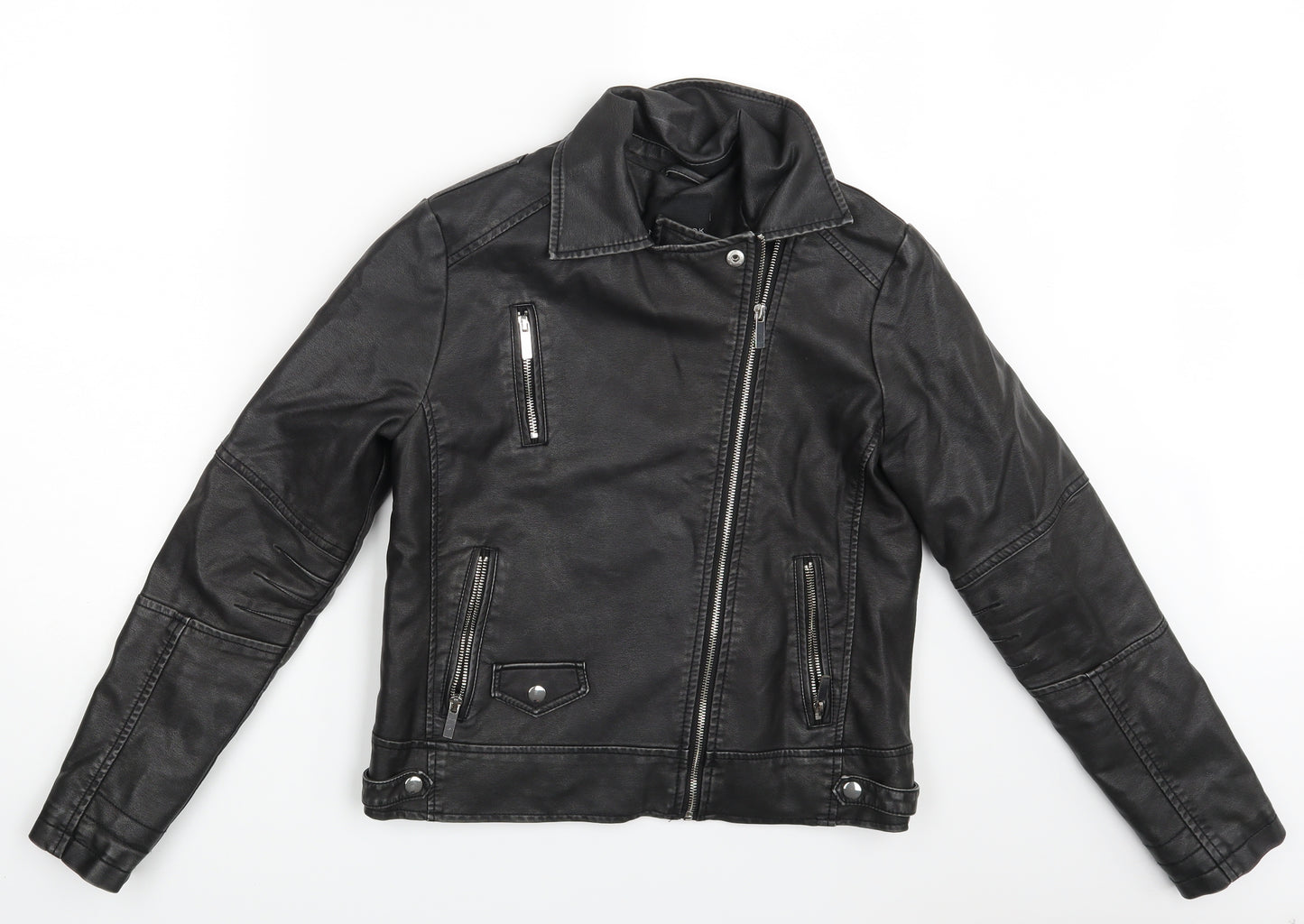 New Look Womens Black   Biker Jacket Size 12