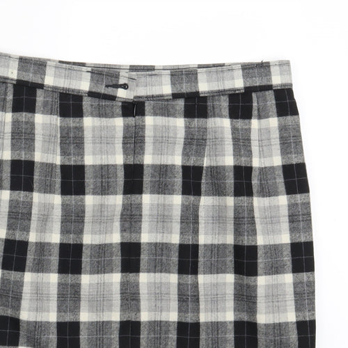 M&S Womens Grey Check  Straight & Pencil Skirt One Size