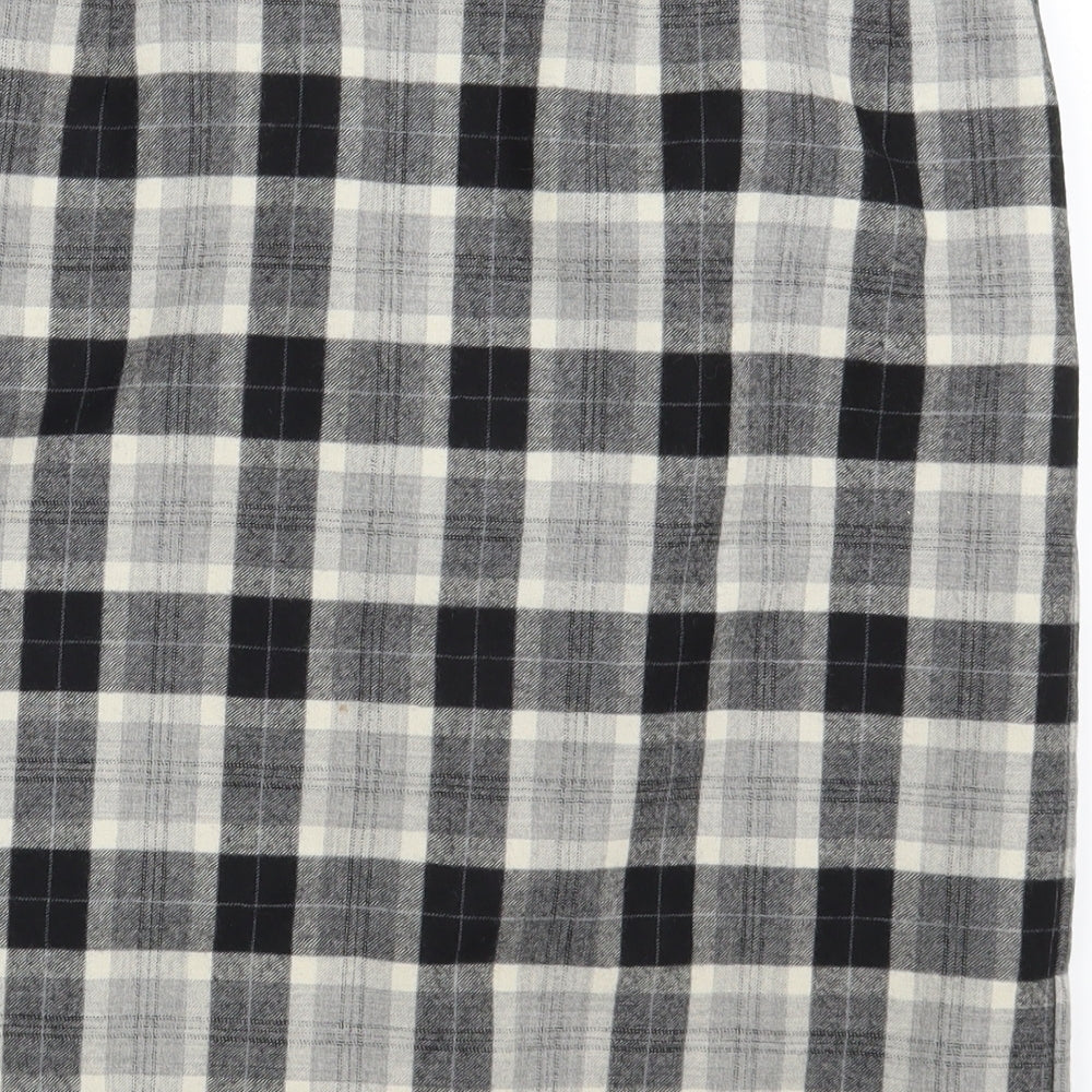 M&S Womens Grey Check  Straight & Pencil Skirt One Size
