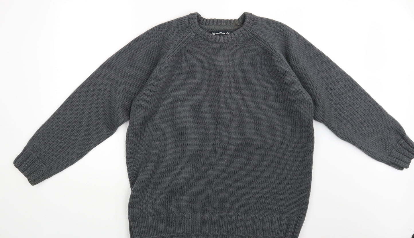 Samuel Windsor Mens Grey   Pullover Jumper Size 2XL