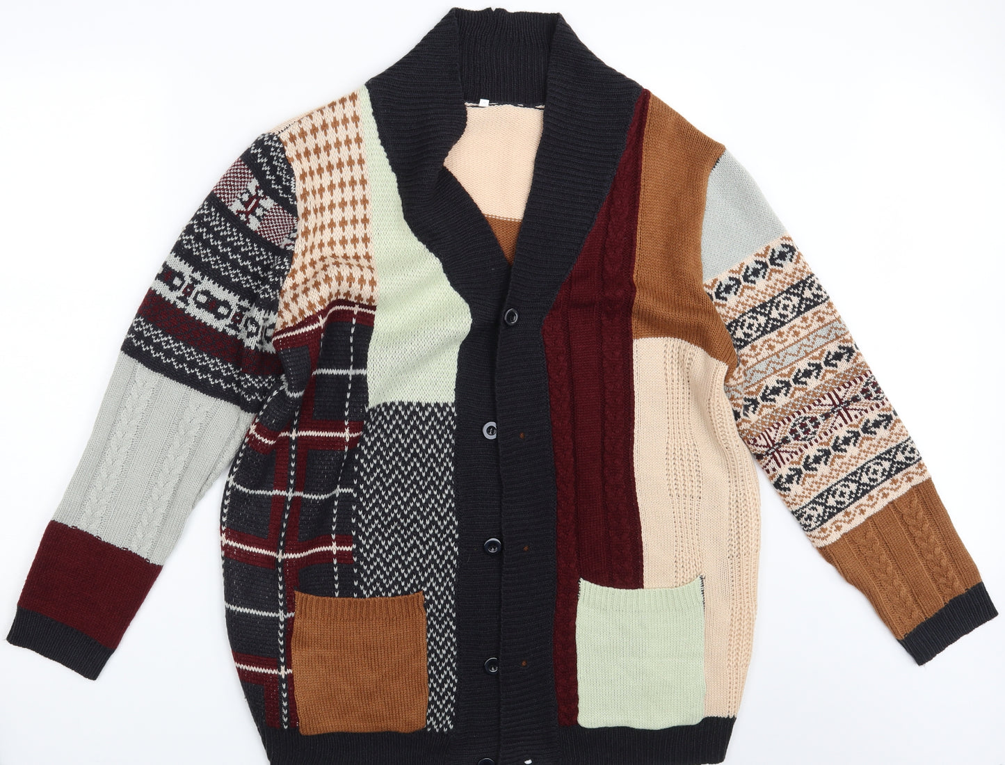 Preworn Womens Multicoloured Fair Isle  Cardigan Jumper Size 4XL