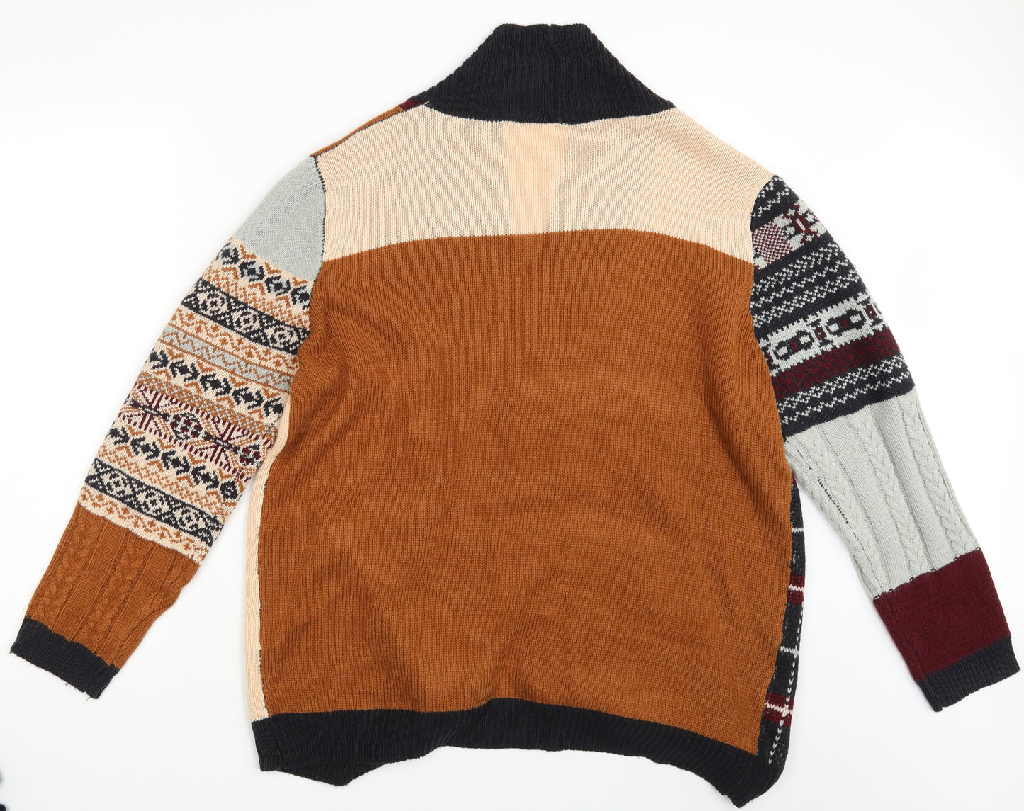 Preworn Womens Multicoloured Fair Isle  Cardigan Jumper Size 4XL