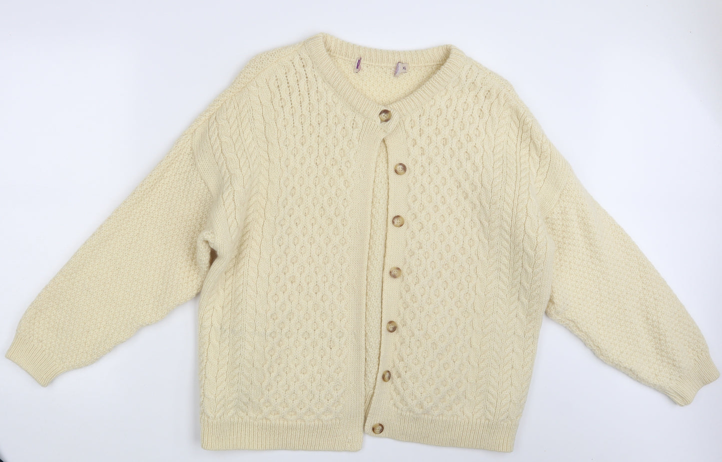 EWM Womens Ivory  Knit Cape Jumper Size XL