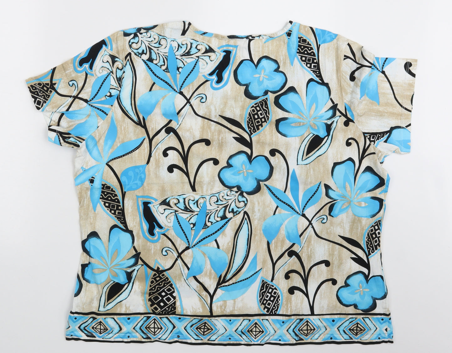 Damart Womens Multicoloured Floral  Basic T-Shirt Size 26