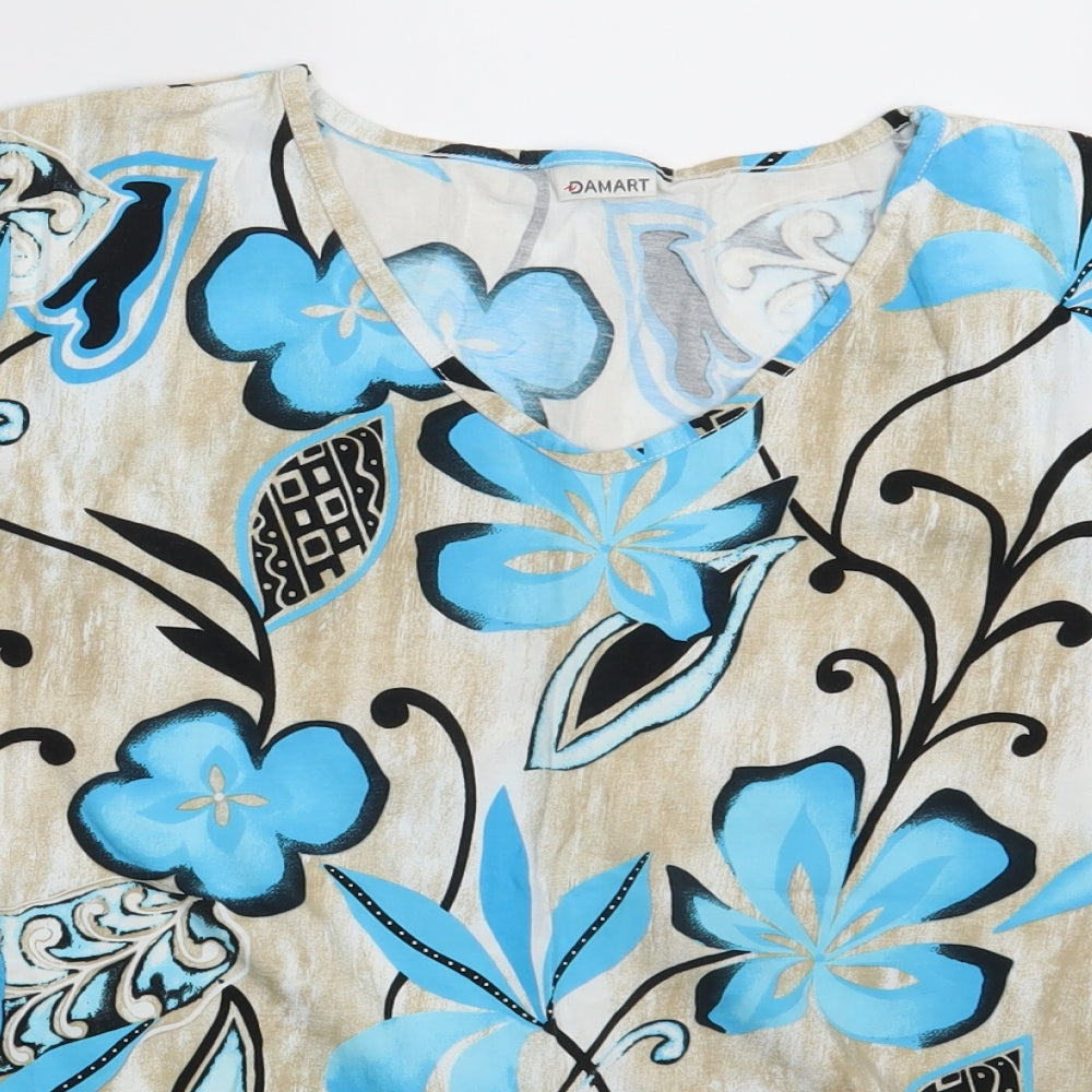 Damart Womens Multicoloured Floral  Basic T-Shirt Size 26