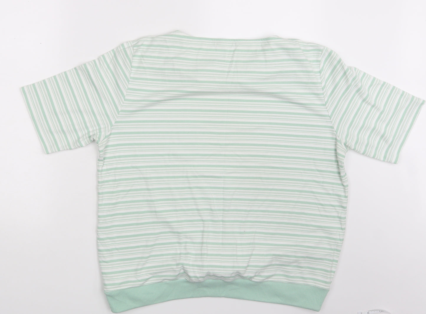 Bonmarché Womens White Striped  Basic T-Shirt Size L