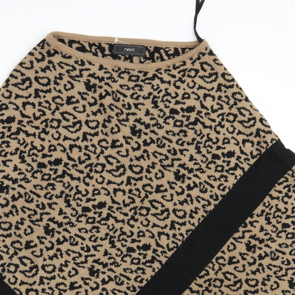 NEXT Womens Brown Animal Print  Jacket Poncho Size S  - SIZE- S/M