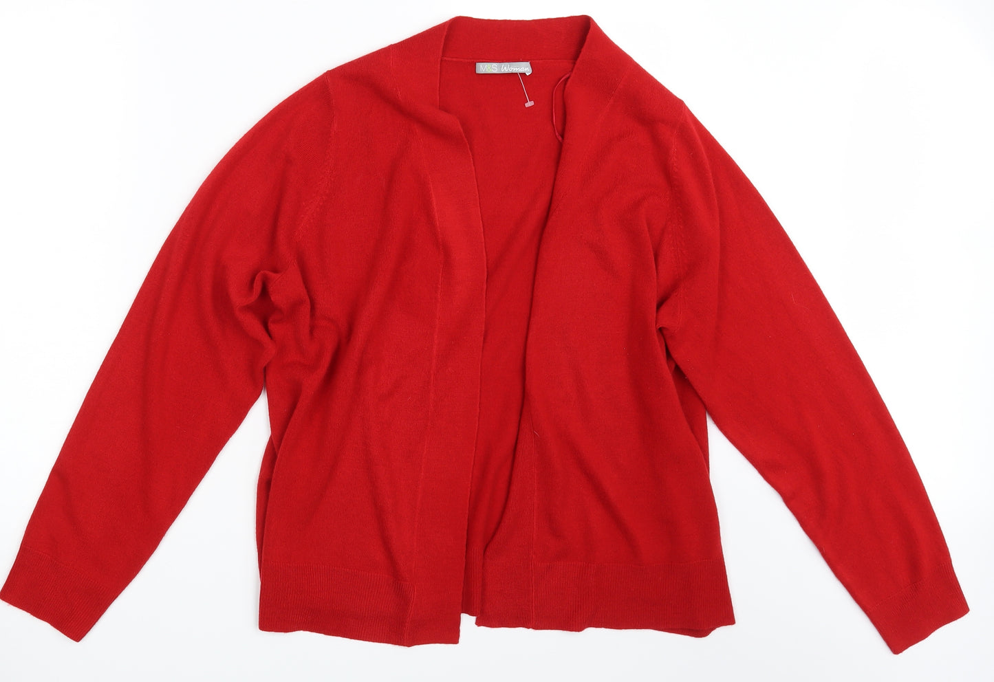 M&S Womens Red   Cardigan Jumper Size 22