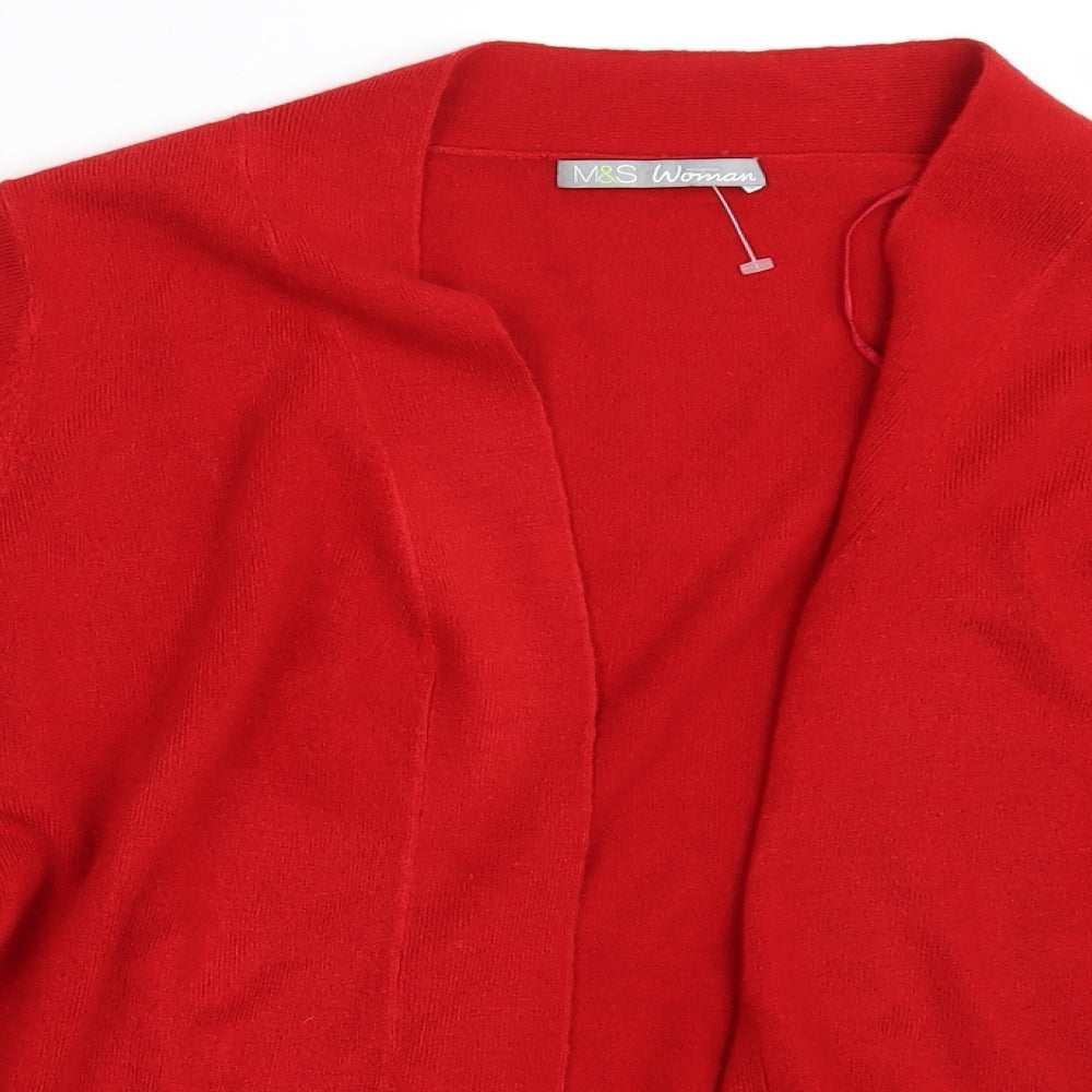 M&S Womens Red   Cardigan Jumper Size 22
