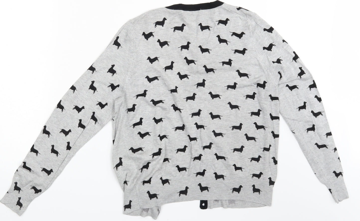 M&S Womens Green Animal Print  Cardigan Jumper One Size