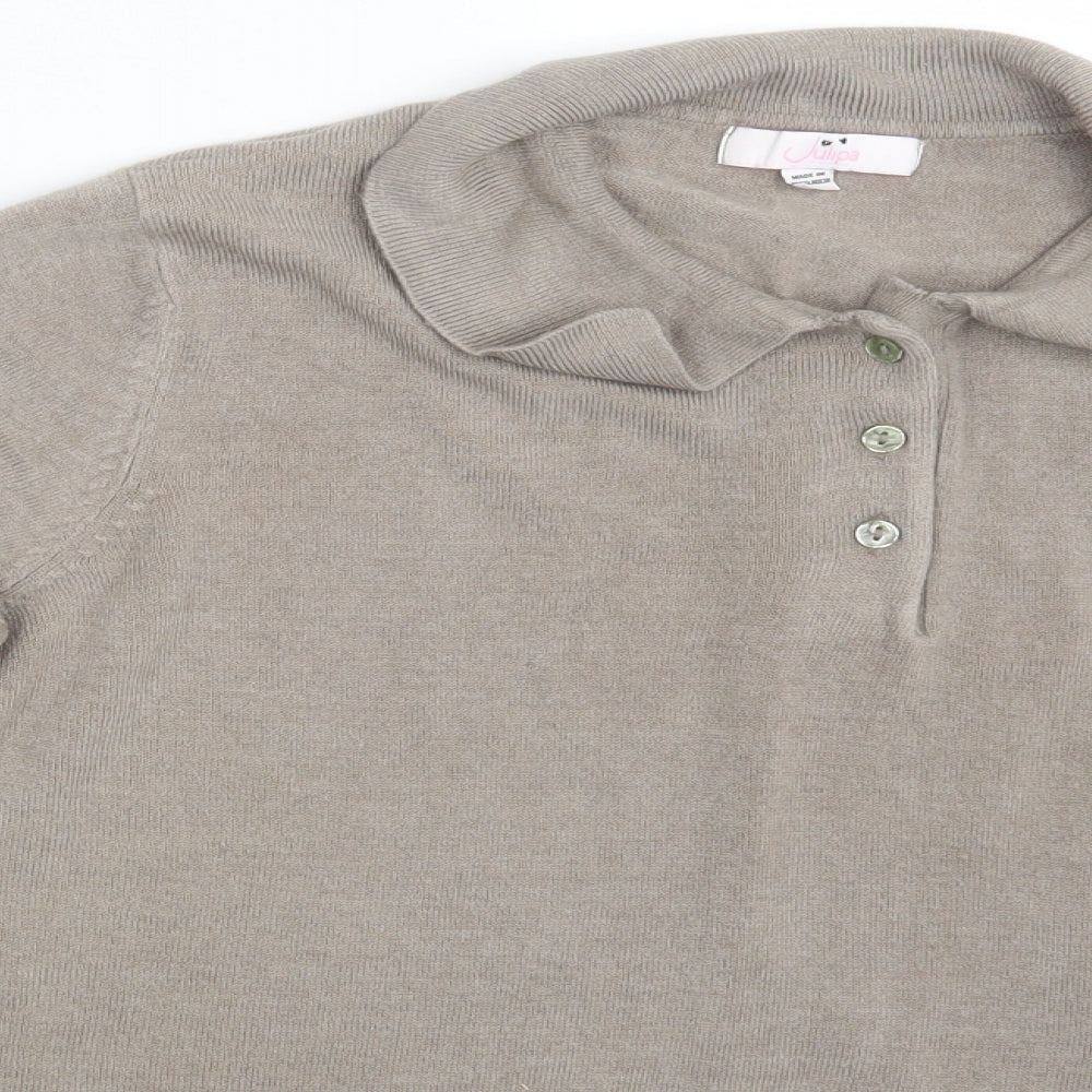 Julipa Womens Beige   Basic Polo Size 16