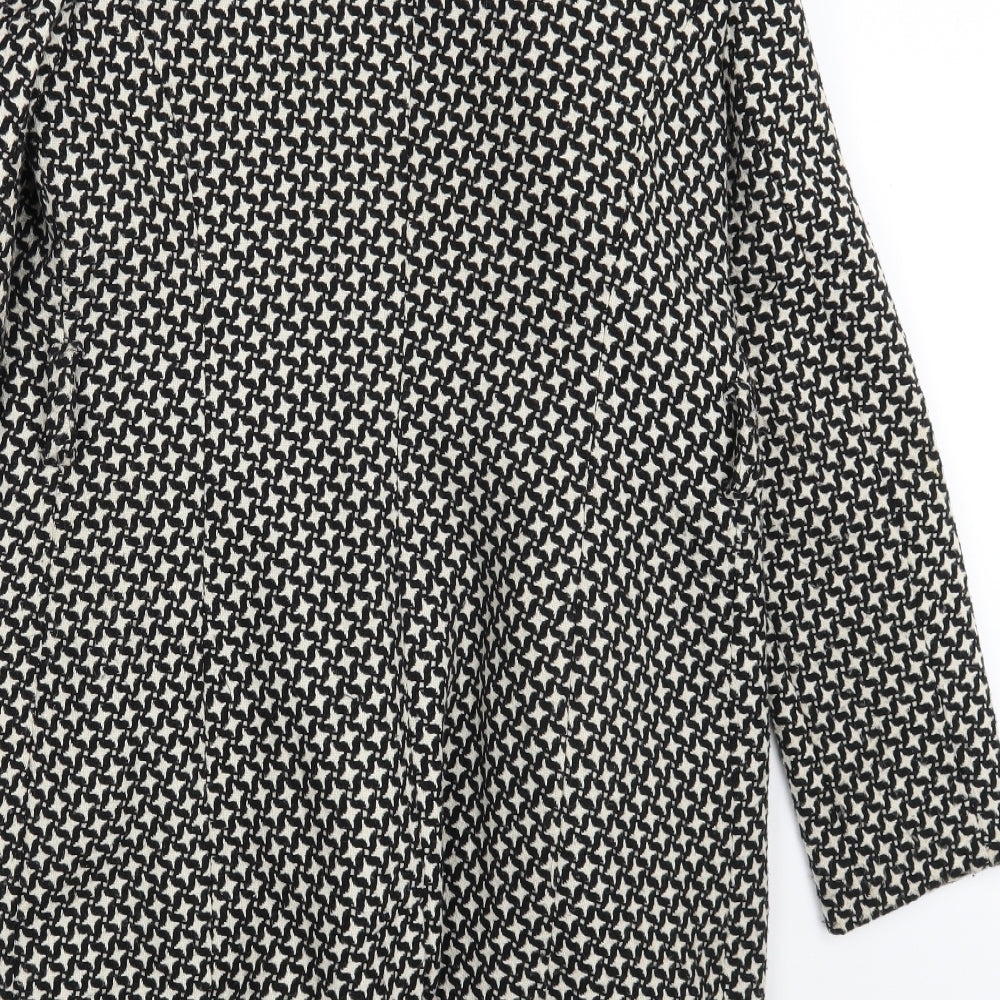 MK Womens Black Check  Overcoat Coat Size 14