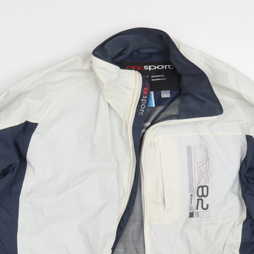 NX SPORT Mens White   Rain Coat Coat Size L