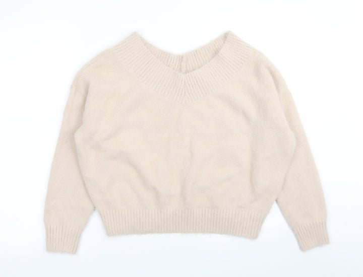 New Look Girls Pink Pullover Jumper Size 14-15 Years