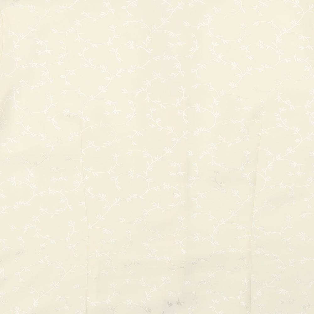 M&S Womens Beige Floral  Basic Button-Up Size 14