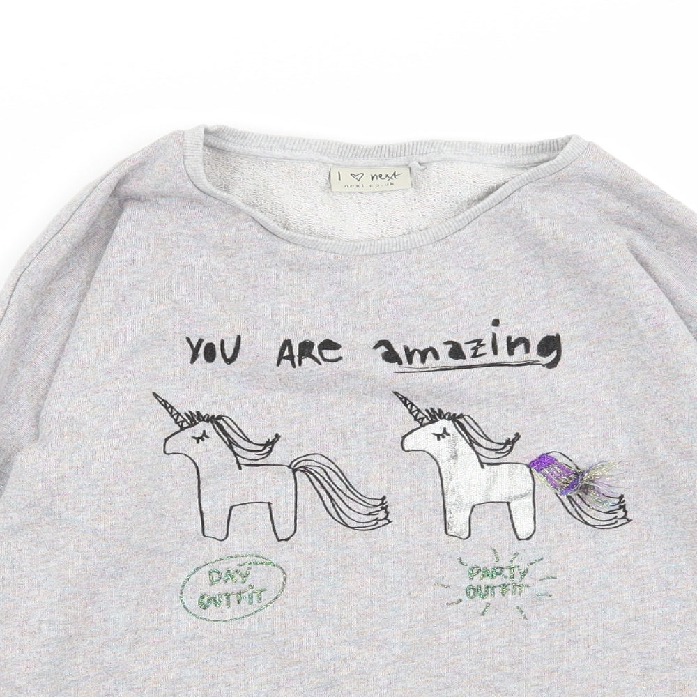 NEXT Girls Grey   Pullover Jumper Size 11 Years