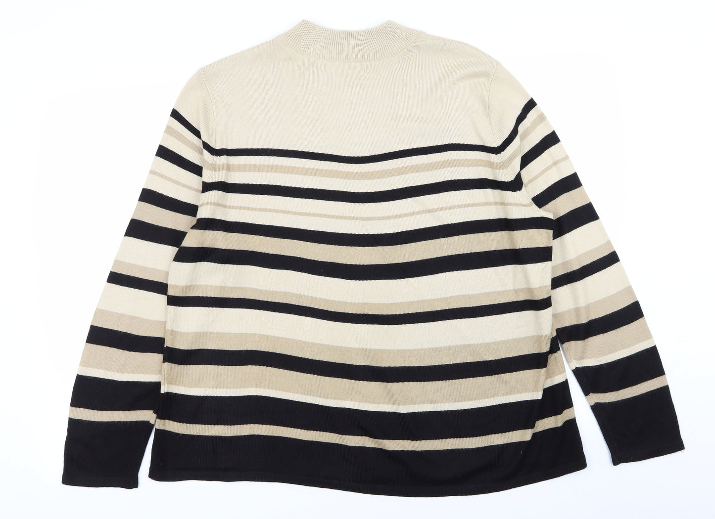 BM Womens Multicoloured Striped  Pullover Jumper Size L