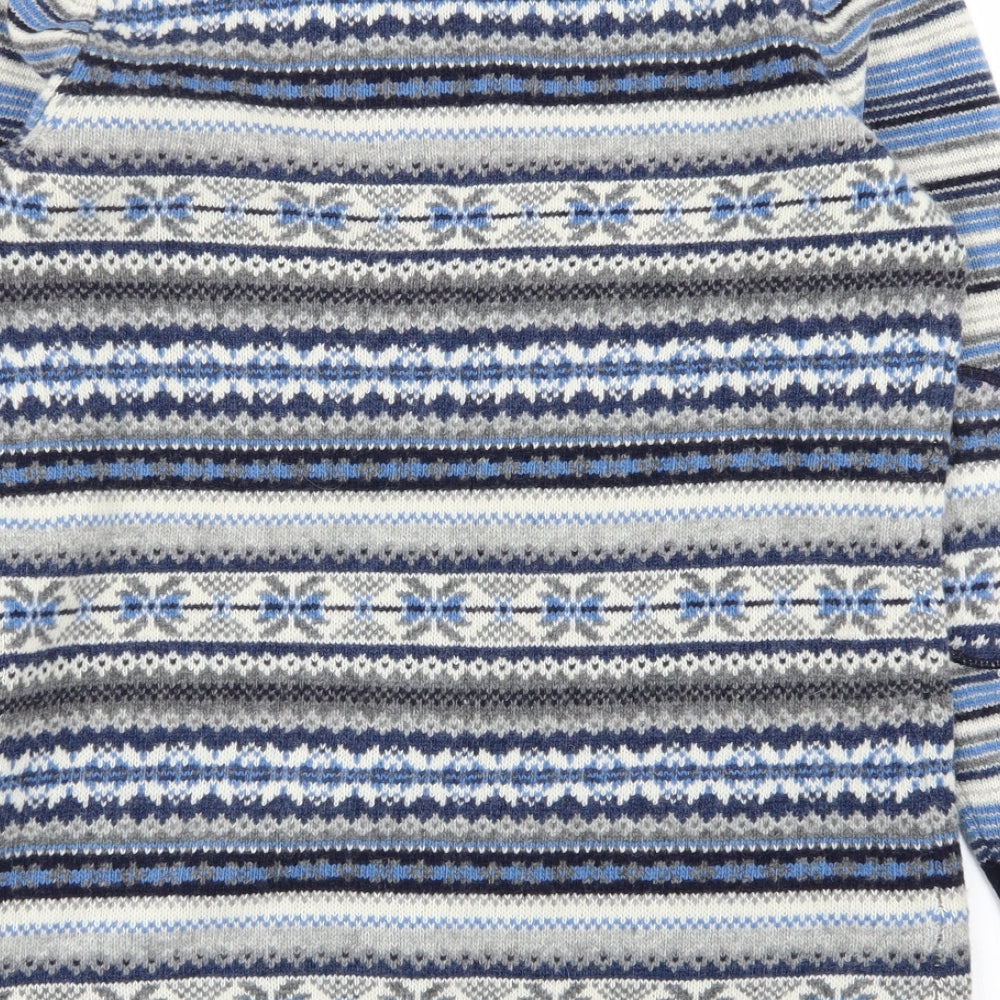 tellwide clothing Mens Multicoloured Geometric  Pullover Jumper Size M