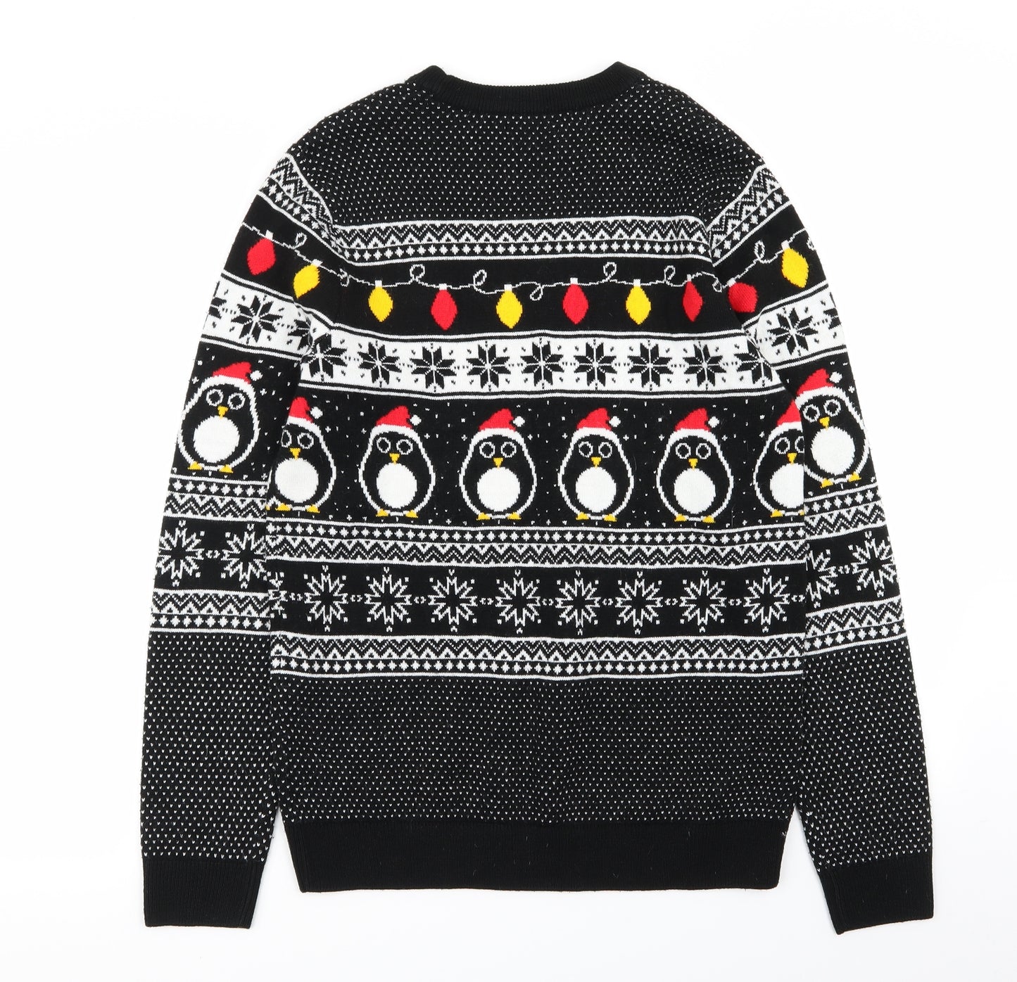 New Look Mens Multicoloured Geometric  Pullover Jumper Size S  - christmas jumper