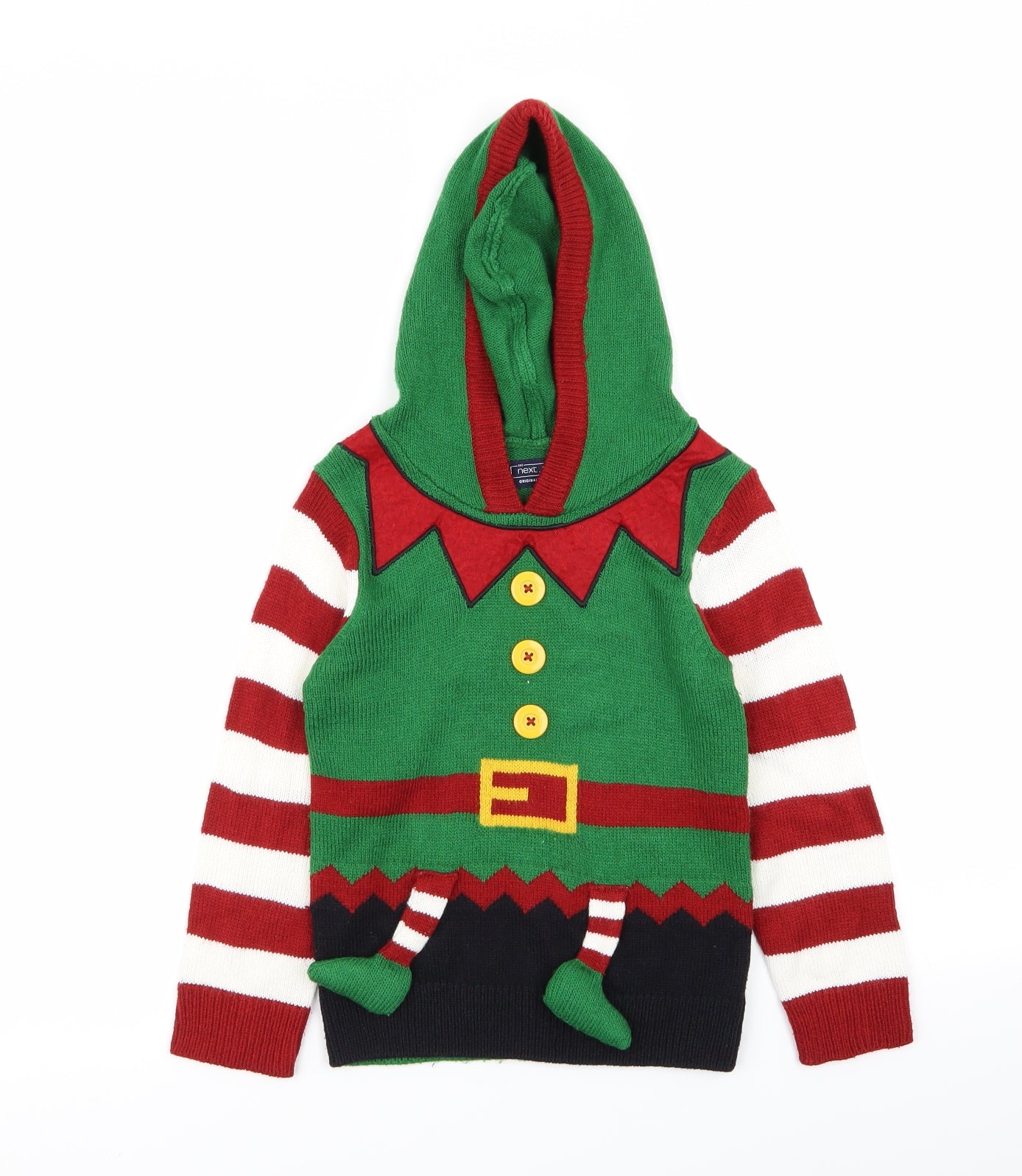 NEXT Boys Multicoloured Striped  Pullover Jumper Size 4 Years  - elf