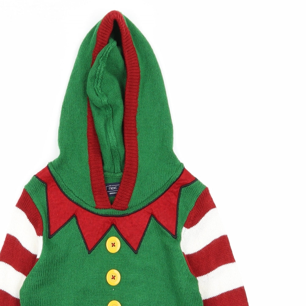 NEXT Boys Multicoloured Striped  Pullover Jumper Size 4 Years  - elf