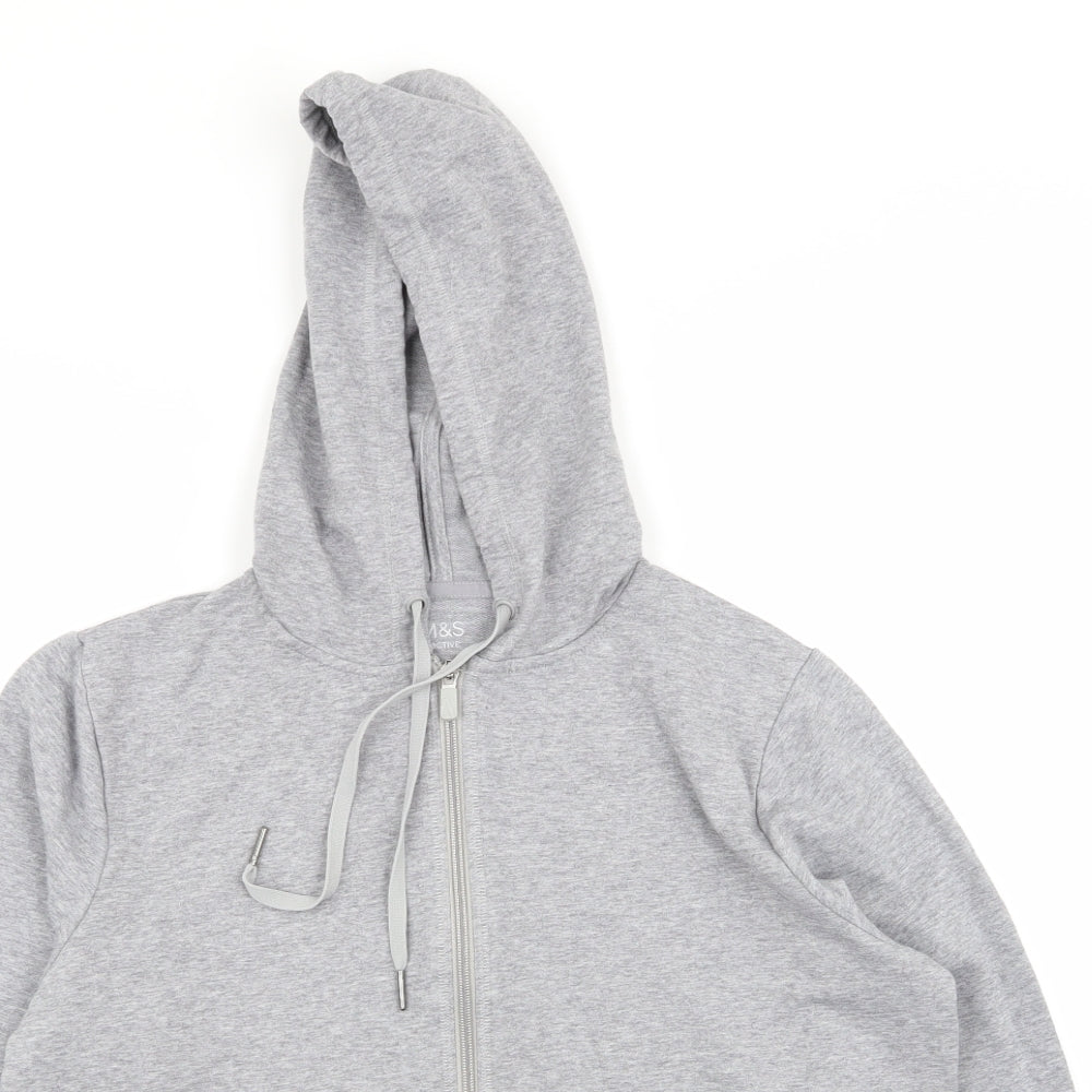 M&S Womens Grey   Full Zip Jumper Size 14