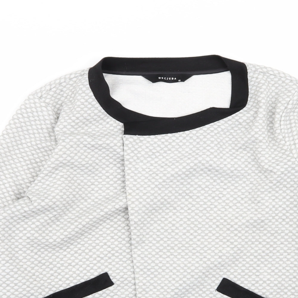 Decjuba Womens Grey Geometric  Jacket Blazer Size 10