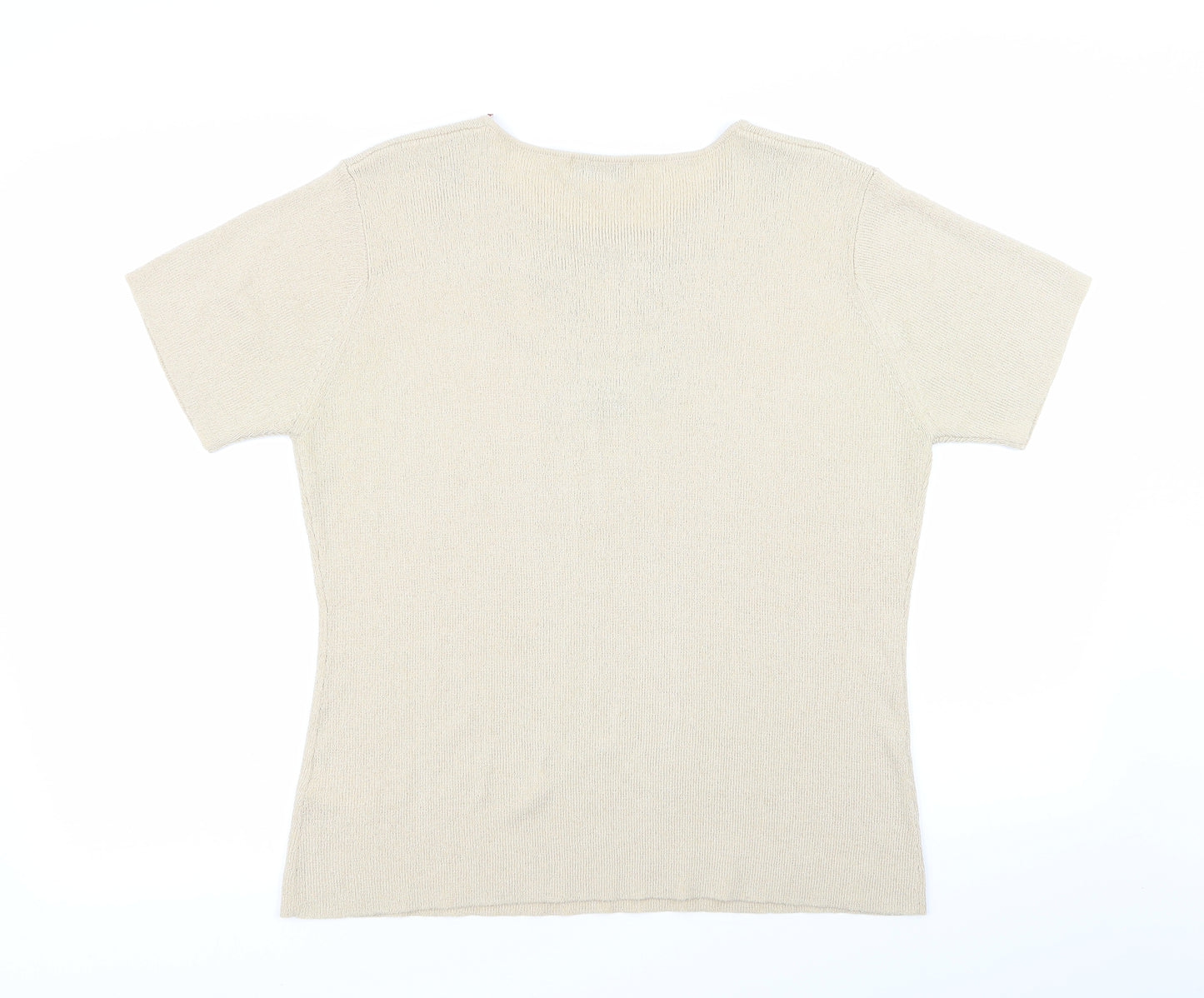 Essentials Womens Beige Floral  Basic T-Shirt Size 18