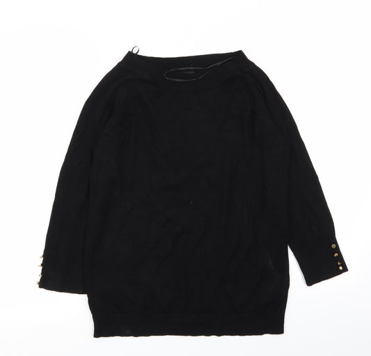 Front view of F&F women’s black jumper, size UK 12