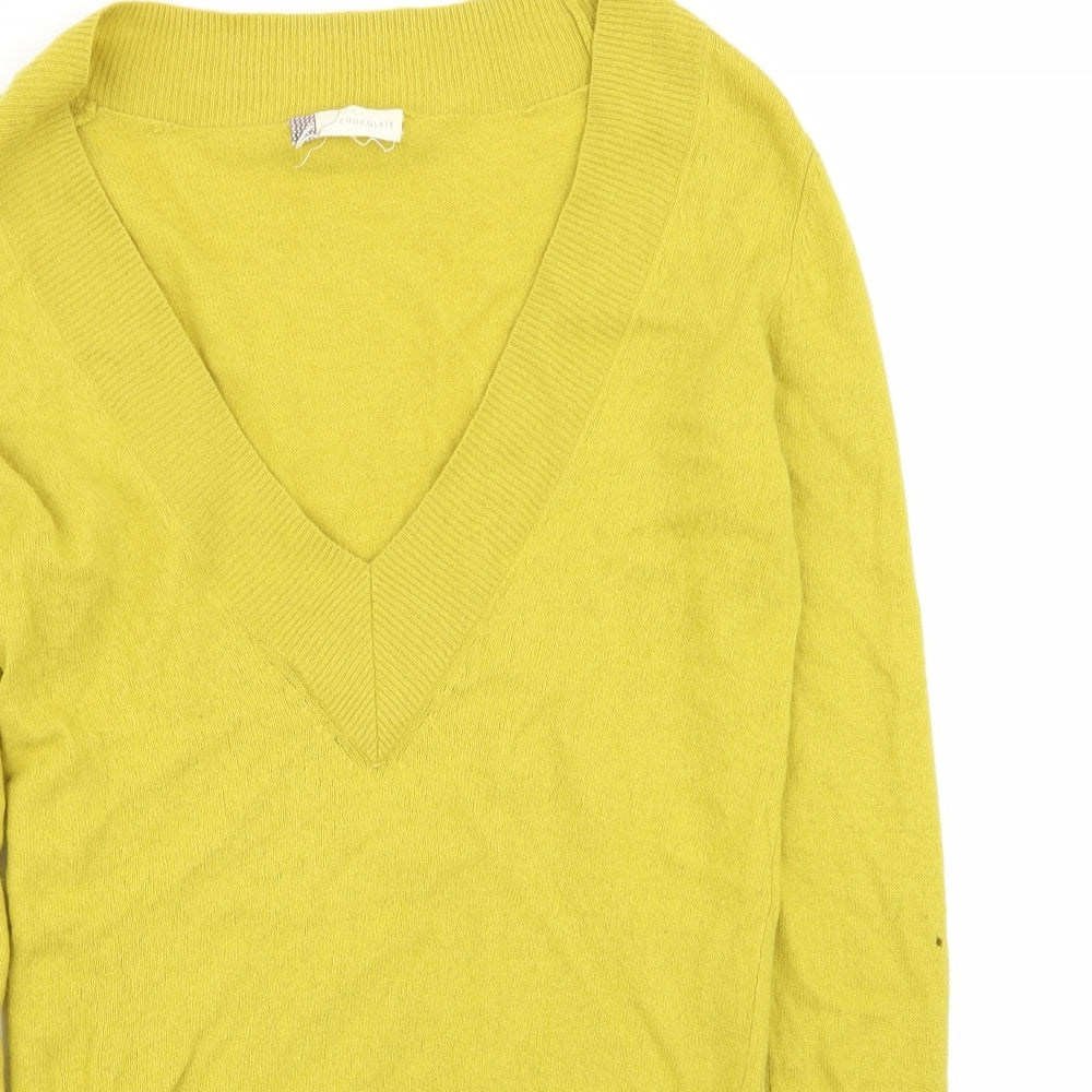 Chocolate Womens Yellow   Pullover Jumper Size 10