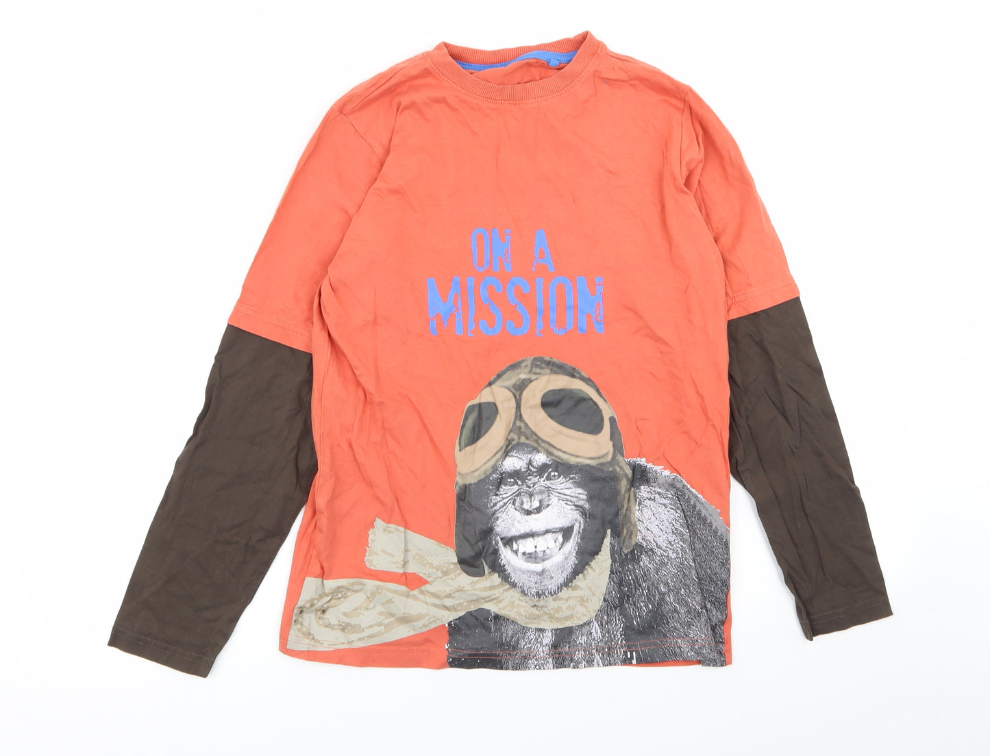 M&Co Boys Orange   Basic T-Shirt Size 11-12 Years