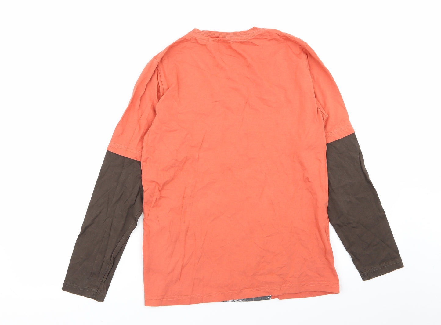 M&Co Boys Orange   Basic T-Shirt Size 11-12 Years