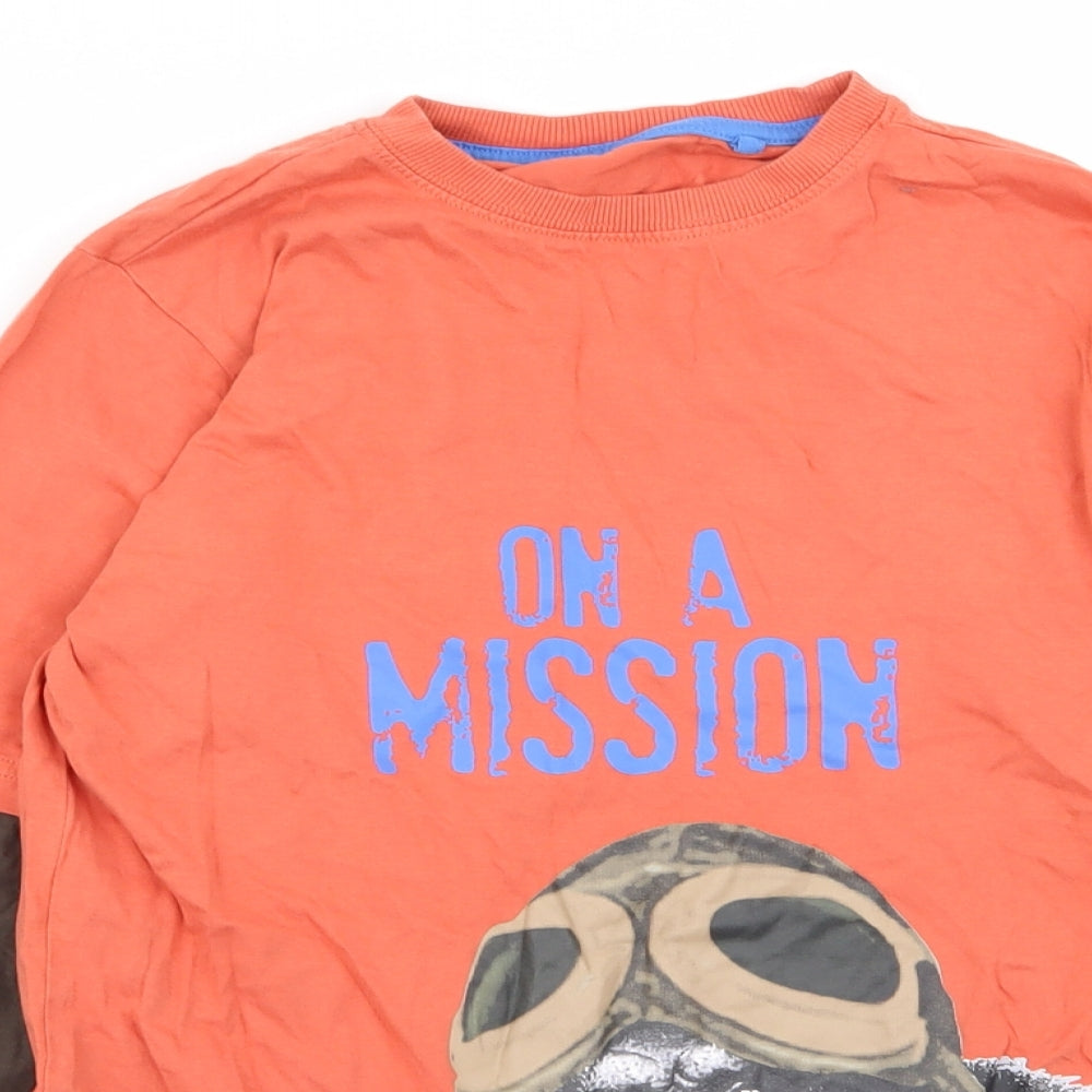 M&Co Boys Orange   Basic T-Shirt Size 11-12 Years