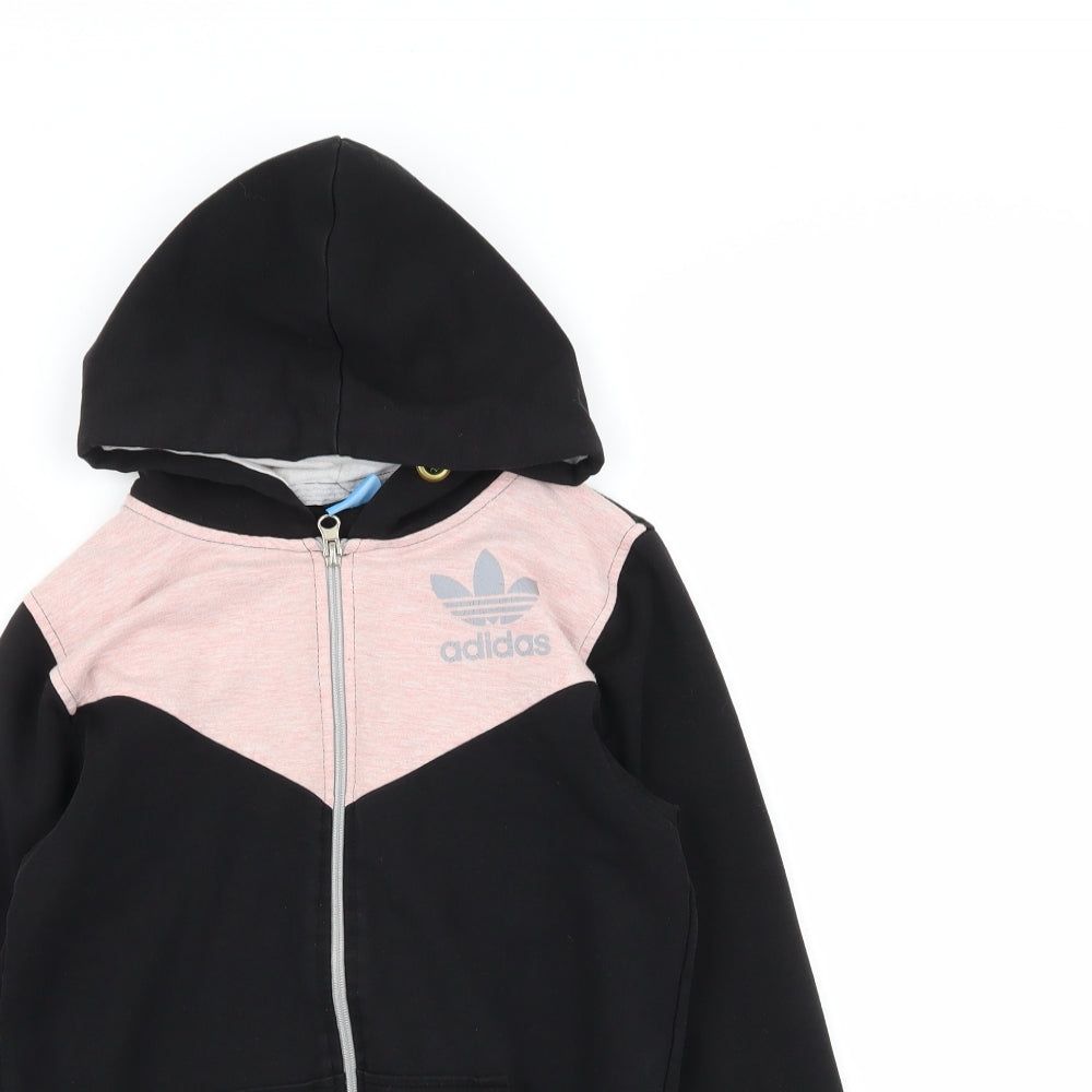 adidas Girls Black   Full Zip Jumper Size 13-14 Years