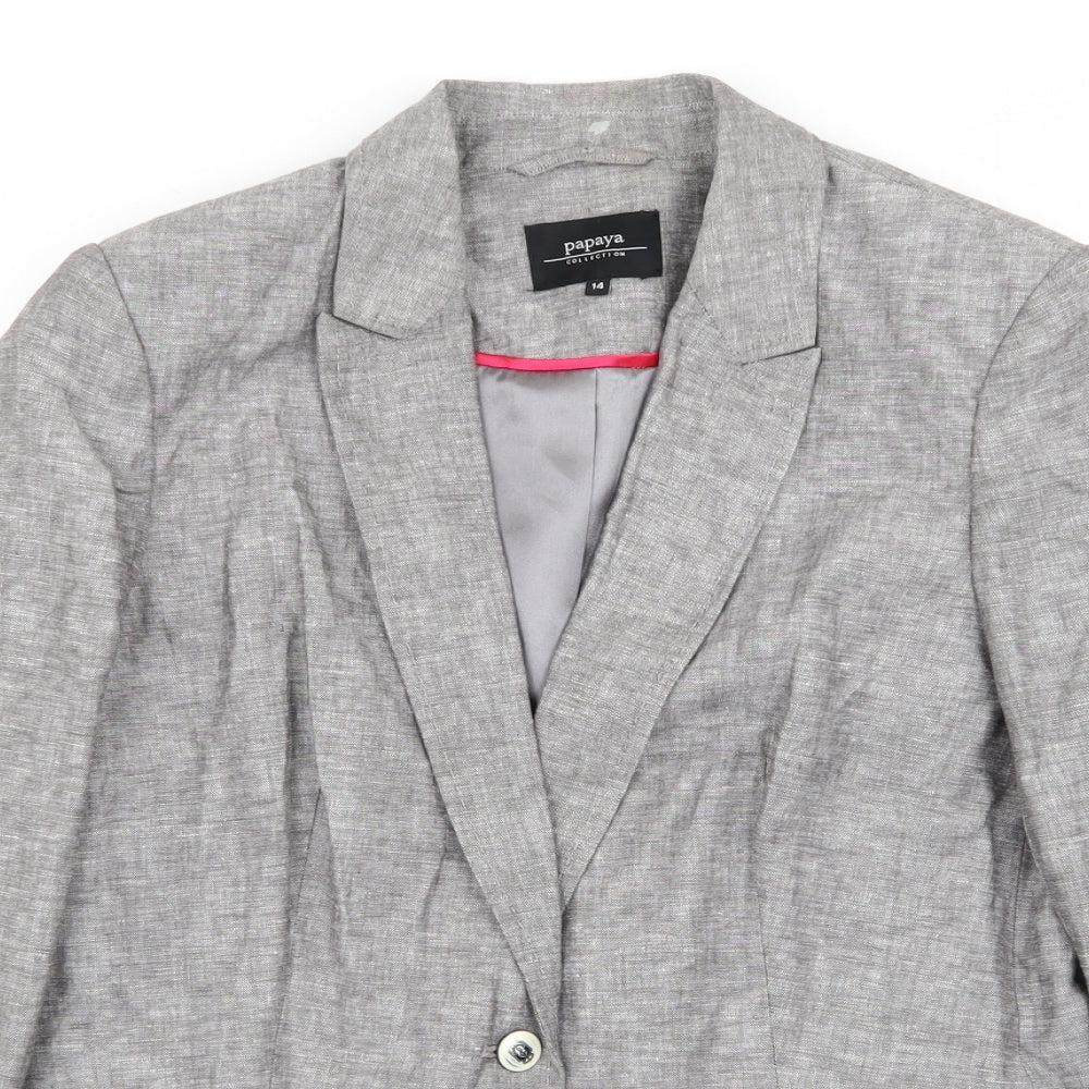 Papaya Womens Grey   Jacket Blazer Size 14