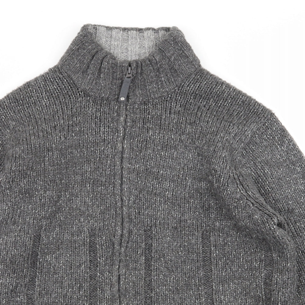 Easy Mens Grey   Full Zip Jumper Size M