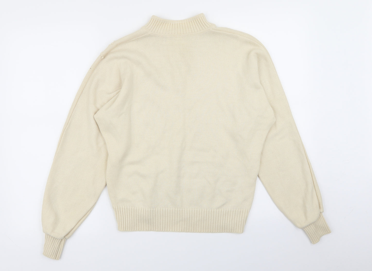 menke Womens Beige Geometric  Pullover Jumper Size 8