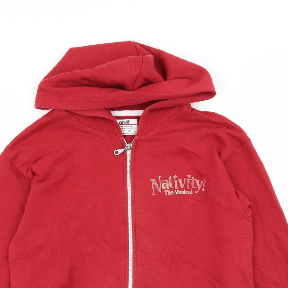 Anvil Womens Red   Full Zip Jumper Size S  - nativity