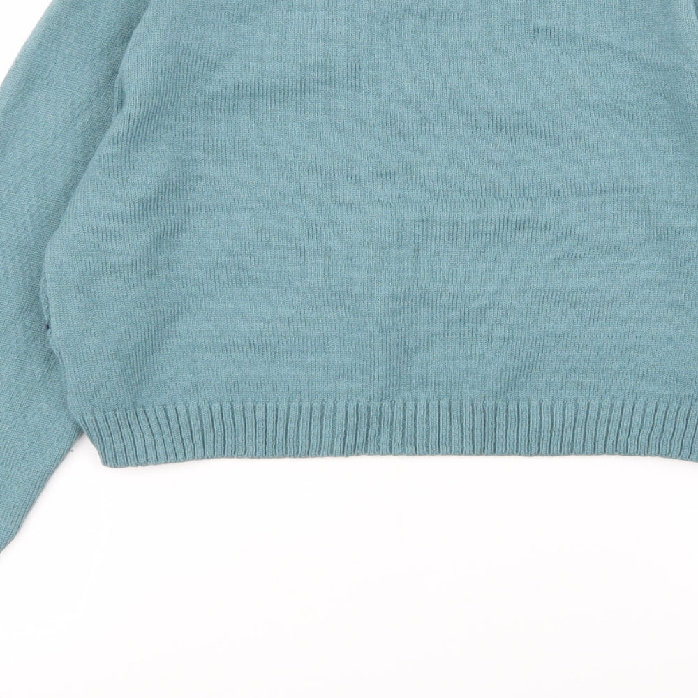 Zaful Womens Green Geometric  Pullover Jumper Size 10  - crop jumper