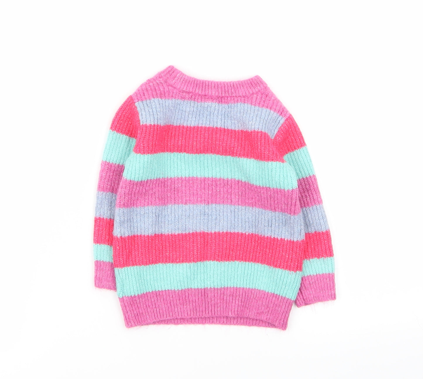 TU Girls Multicoloured Striped  Pullover Jumper Size 9-12 Months