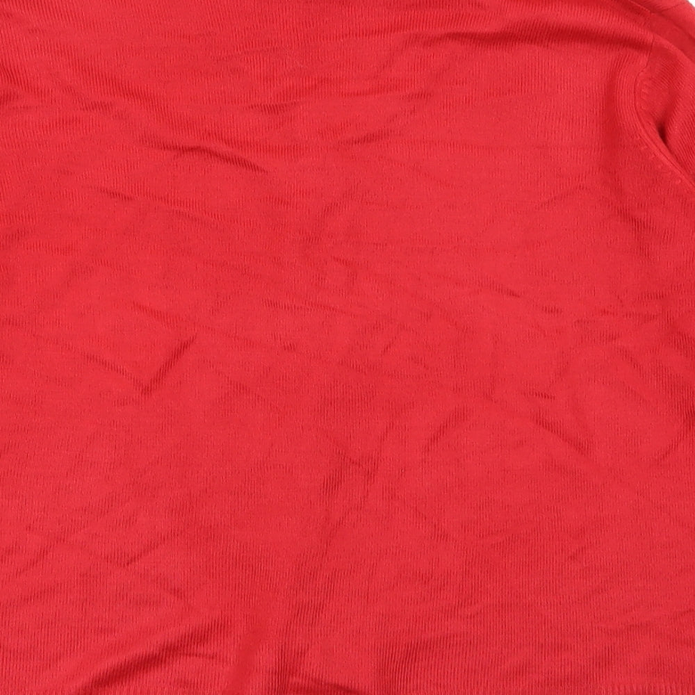 M&S Womens Red   Cardigan Jumper Size 14