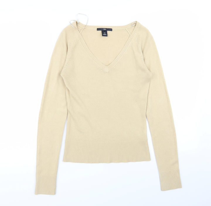 H&M Womens Beige Pullover Jumper Size XS