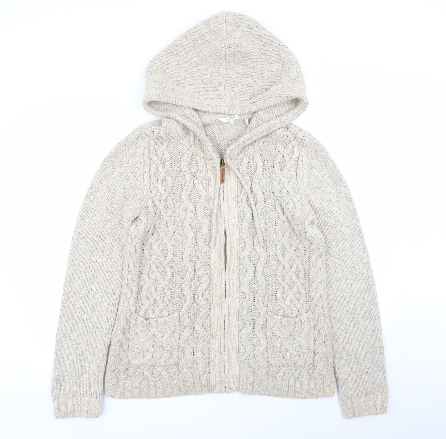 Fat Face Womens Beige   Full Zip Jumper Size 12