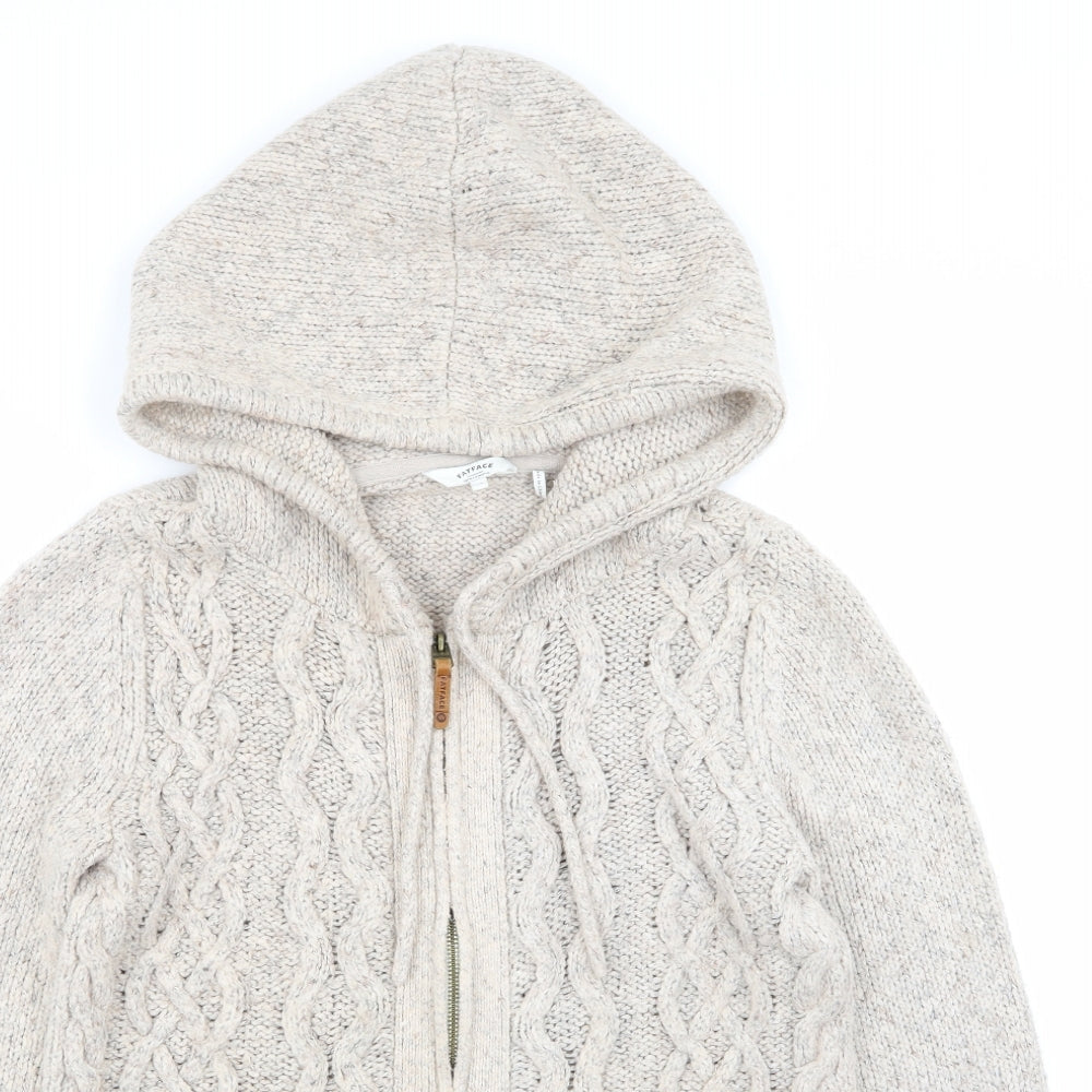 Fat Face Womens Beige   Full Zip Jumper Size 12