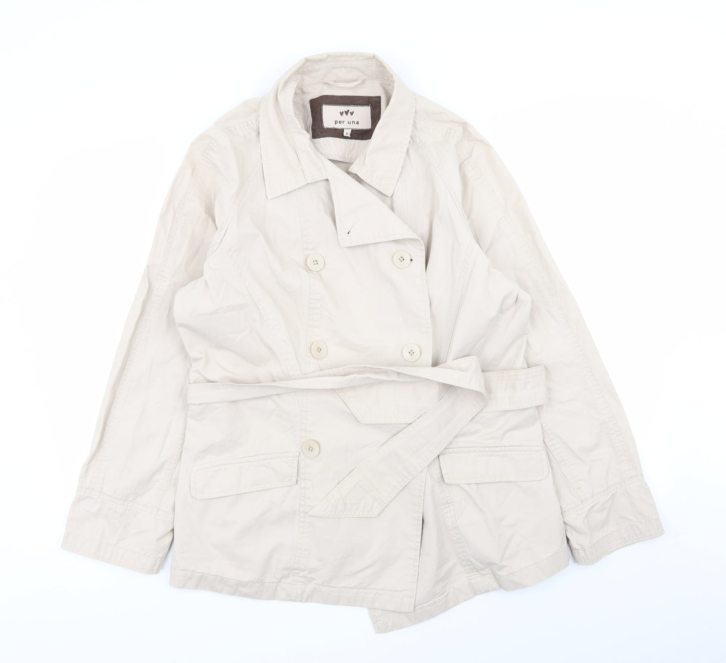 Per Una Womens Beige   Overcoat Coat Size 18