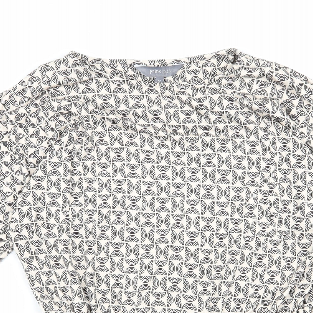 Principles Womens Multicoloured Geometric  Basic T-Shirt Size 12