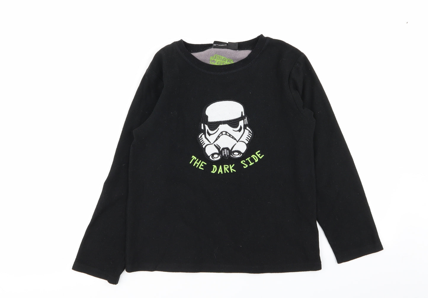 Primark Boys Black Solid   Pyjama Top Size 9-10 Years  - star wars
